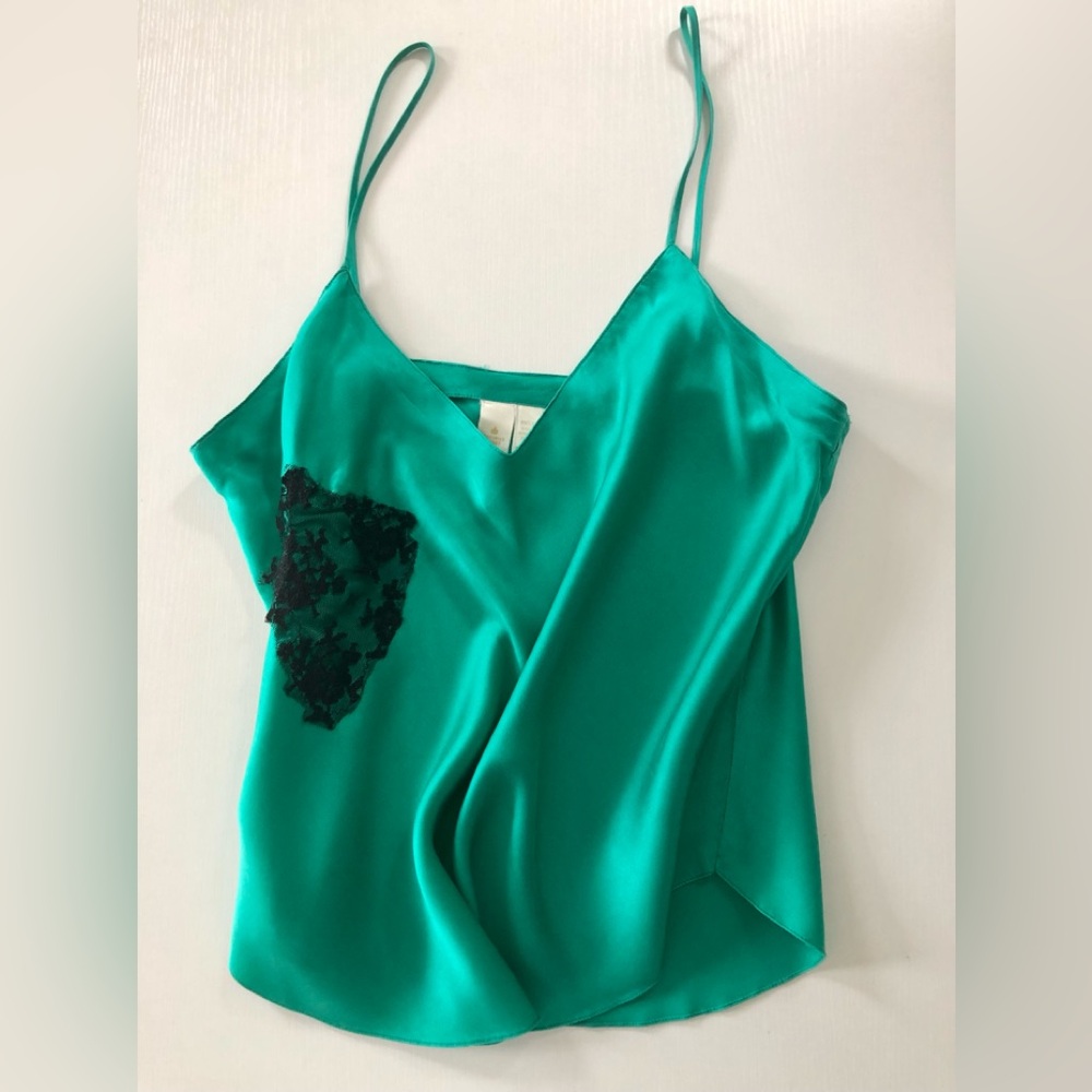 Victoria's Secret Silk vintage 80s100% bias, cut camisole with lace trim size M